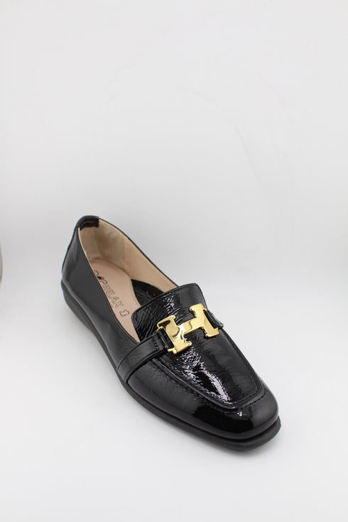 DFC Relax Patent Leather Loafers with Buckle